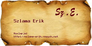 Szlama Erik névjegykártya